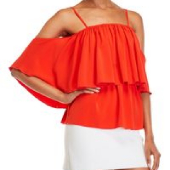 Bishop + Young Red Cold Shouldered Sleeved Bloyse3 - Picture 2 of 8